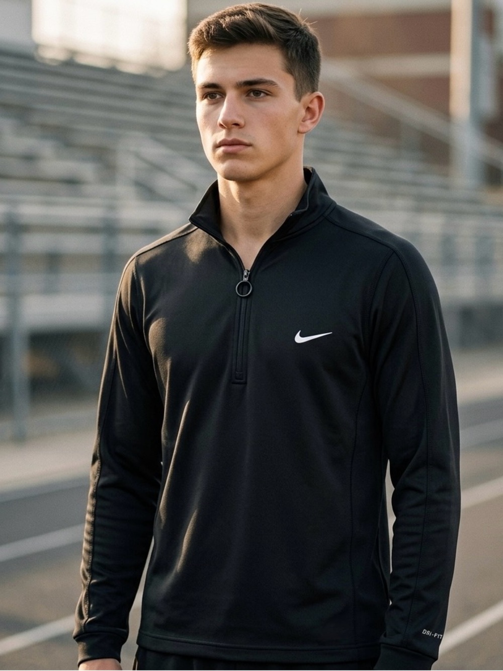 Vintage Nike Dri-FIT 1/4 Zip Pullover Made USA Y2K Black Youth L Rare
